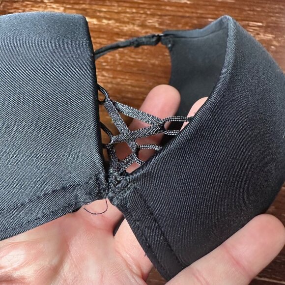 Fredericks Of Hollywood Black Lace Push-Up Bra 34DD Adjustable Straps - Picture 4 of 5